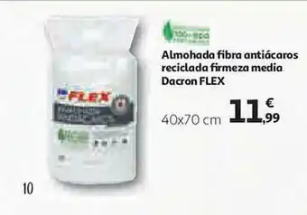 Alcampo Almohada Fibra Antiácaros Reciclada Firmeza Media Dacron Flex oferta