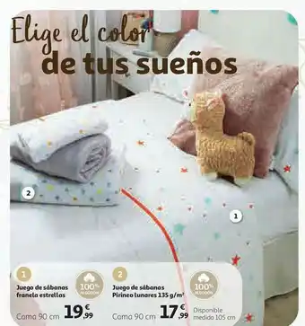 Alcampo Juego De Sábanas Franela Estrellas Juego De Sábanas Pirineo Lunares 135 G M² oferta
