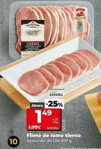 Dia Supermercados Filete De Lomo Tierno Selección De Dia oferta