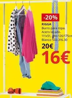IKEA Blanco - burro para ropa. acero lacado oferta