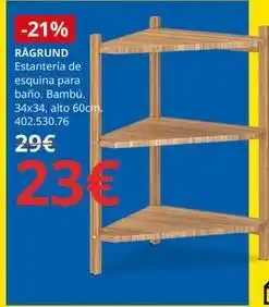 IKEA Esquina - estantería de esquina para baño, bambú oferta