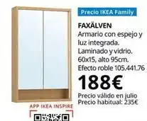 Ikea - armario con espejo y luz integrada. laminado y vidrio