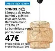 IKEA Ikea - sinnerlig lampara de techo. bambu y plástico oferta