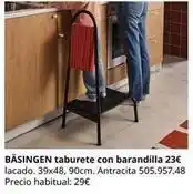IKEA Antracita - taburete con barandilla oferta