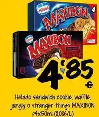 Cash Fresh Nestlé - helado sandwich cookie, waffle, jungly o stranger things maxibon oferta