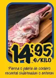 Cash Fresh Pierna o paleta de cordero recental chuleteadas o enteras oferta