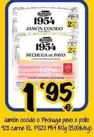 Cash Fresh Elpozo - jamon cocido o pechuga pavo o pollo 92% carne oferta