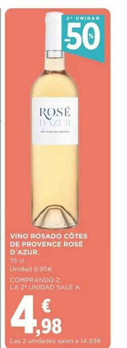 Supercor Vino Rosado Côtes De Provence Rose D'azur oferta