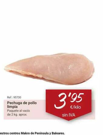 Makro Pechuga De Pollo Limpia oferta