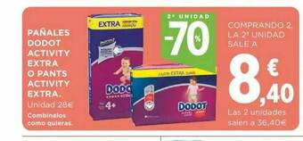 Supercor 2a Unidad -70% Pañales Dodot Activity Extra O Pants Activity Extra oferta