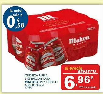 Supermercados La Despensa Cerveza Rubia 5 Estrellas Lata Mahou oferta