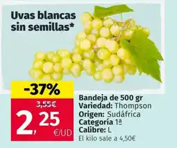 Maskom Supermercados Uvas blancas sin semillas oferta