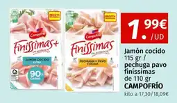 Maskom Supermercados Campofrio Jamón cocido pechuga pavo finíssimas oferta