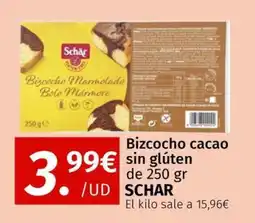 Maskom Supermercados Schar Bizcocho cacao sin glúten oferta