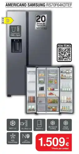 Milar Samsung Americano rs70f64kdtef oferta