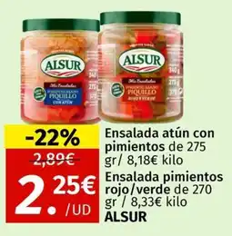 Maskom Supermercados Alsur Ensalada atún con pimientos oferta