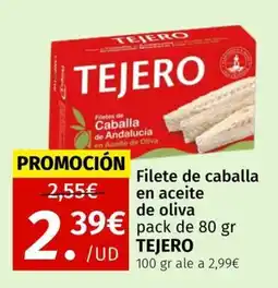 Maskom Supermercados Tejero Filete de caballa en aceite de oliva oferta