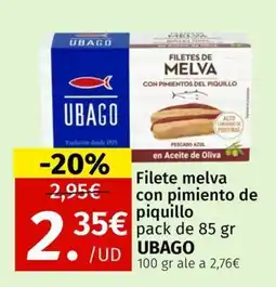 Maskom Supermercados Ubago Filete melva con pimiento de piquillo oferta