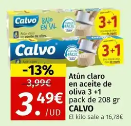 Maskom Supermercados Calvo Atún claro en aceite de oliva 3 +1 oferta