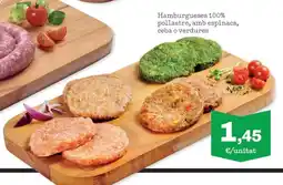 Sorli Hamburgueses 100% pollastre, amb espinacs, ceba o verdures oferta