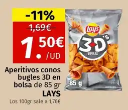 Maskom Supermercados Lay's Aperitivos conos bugles 3D en bolsa oferta