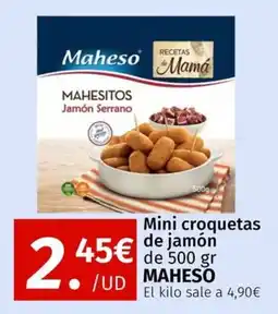 Maskom Supermercados Maheso Mini croquetas de jamón oferta