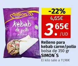 Maskom Supermercados Simon's Relleno para kebab carne/pollo oferta