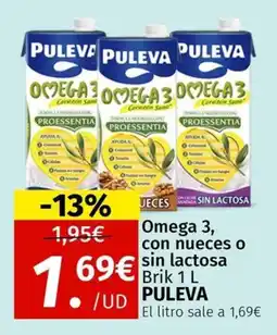 Maskom Supermercados Puleva Omega 3, con nueces o sin lactosa oferta