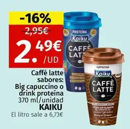 Maskom Supermercados Kaiku Caffé latte sabores: Big capuccino o drink proteína oferta