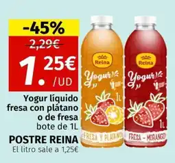 Maskom Supermercados Postre Reina Yogur líquido fresa con plátano o de fresa oferta