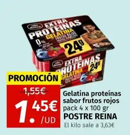 Maskom Supermercados Postre Reina Gelatina proteínas sabor frutos rojos oferta