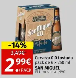 Maskom Supermercados San Miguel Cerveza 0,0 tostada oferta