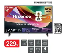 Milar Hisense Led 40a4s oferta