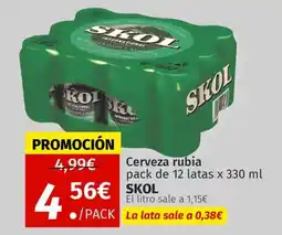 Maskom Supermercados Skol Cerveza rubia oferta
