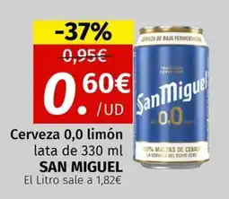 Maskom Supermercados San Miguel Cerveza 0,0 limón oferta