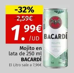 Maskom Supermercados Bacardí Mojito en lata oferta