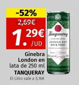 Maskom Supermercados Tanqueray Ginebra London en lata oferta