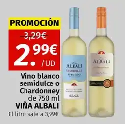 Maskom Supermercados Viña Albali Vino blanco semidulce o Chardonney oferta