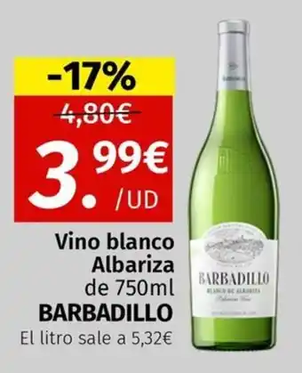 Maskom Supermercados Barbadillo Vino blanco Albariza oferta