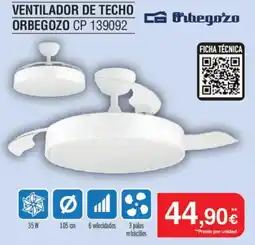 Milar Orbegozo Ventilador de techo cp 139092 oferta