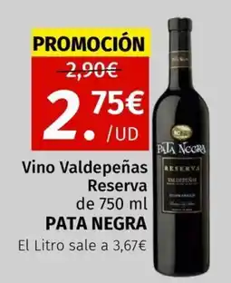 Maskom Supermercados Pata Negra Vino Valdepeñas Reserva oferta