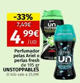 Maskom Supermercados Unstoppables Perfumador pelas Ariel o perlas fresh oferta