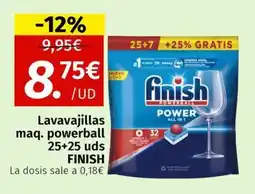 Maskom Supermercados Finish Lavavajillas maq. powerball 25+25 uds oferta