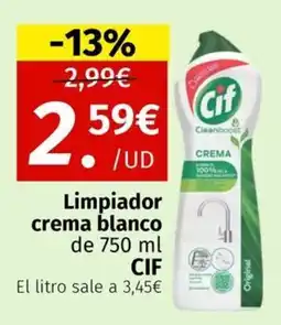 Maskom Supermercados Cif Limpiador crema blanco oferta