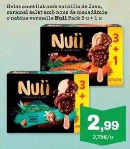Sorli Nuii Gelat ametllat amb vainilla de Java, caramel salat amb nous de macadamia o nabius vermells oferta