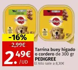 Maskom Supermercados Pedigree Tarrina buey hígado o cordero oferta