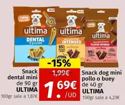 Maskom Supermercados Ultima Snack dental mini oferta