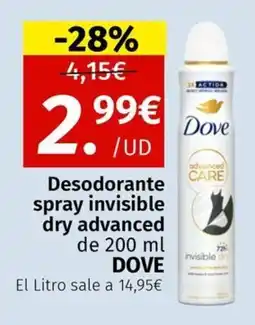 Maskom Supermercados Dove Desodorante spray invisible dry advanced oferta