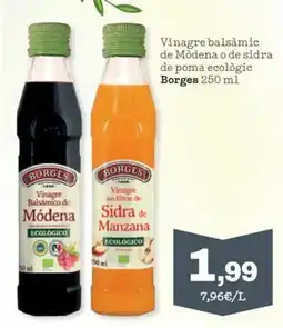Sorli Borges Vinagre balsàmic de Mòdena o de sidra de poma ecològic oferta