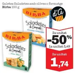 Sorli Birba Galetes Saladetes amb olives o formatge oferta